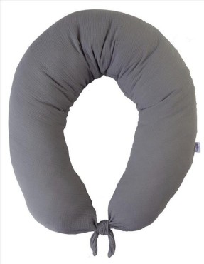 Polštář pro těhotné ženy a kojení, Rogal - MOON MUSLIN, 240 cm | Tmavě šedý - BabyMatex  TB0076_44