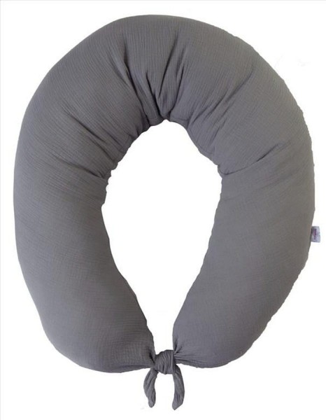Polštář pro těhotné ženy a kojení, Rogal - MOON MUSLIN, 240 cm | Tmavě šedý - BabyMatex  TB0076_44