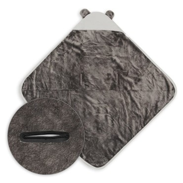 Deka s kapucí „Koala Muslin“ tmavě hnědá/šedá | BabyMatex
