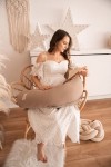 Polštář pro těhotné ženy a kojení - MOON MUSLIN, 240 cm |  béžová - BabyMatex  TB0076_17