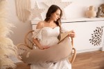 Polštář pro těhotné ženy a kojení - MOON MUSLIN, 240 cm |  béžová - BabyMatex  TB0076_17
