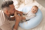 Polštář pro těhotné a kojící ženy Relax Linen - modrý | BabyMatex TB0448_24