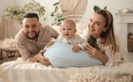 Polštář pro těhotné a kojící ženy Relax Linen - modrý | BabyMatex TB0448_24