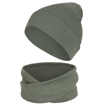 Sada, čepice a šála pro děti Gucio/ Khaki - Dolce Sonno