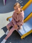 Dětská, dlouhá mikina s kapucí Little Eva/ Blush - Dolce Sonno