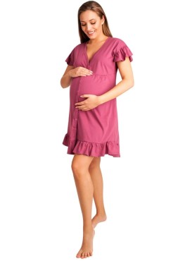 Těhotenské a kojicí noční košile s rozepínáním Arica/ Malaga - Dolce Sonno