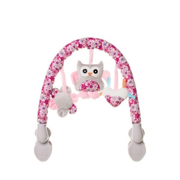 Plyšový oblouk Sova – růžový | 4Baby