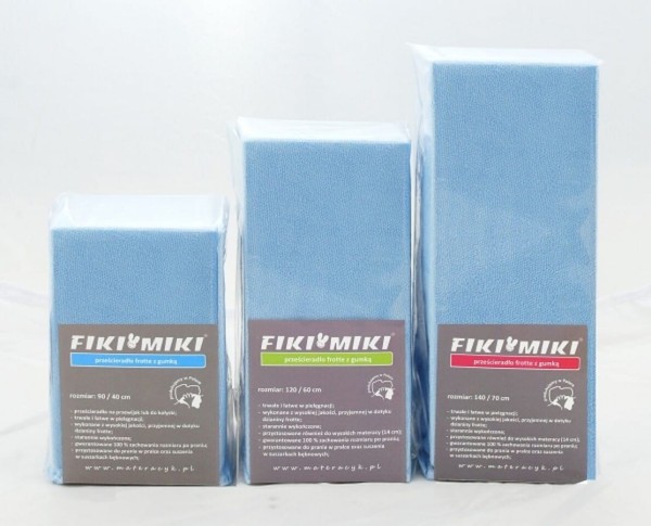 Prostěradlo s gumou do postýlky 70x140 froté blue Fiki Miki.jpg