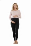 Těhotenské legíny s elastickým panelem, černé – Dolce Sonno