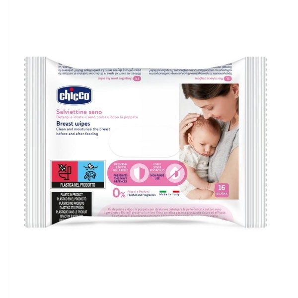 Vlhčené ubrousky pro péči o prsa 16 ks Chicco