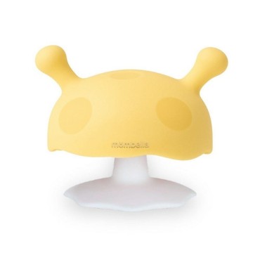 Silikonový kousací kroužek Mushroom žlutý | Mombella