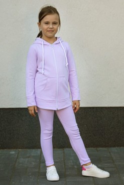 Dívčí mikina s kapucí na zip Cocco/ Lilac - Wualaa by dolce sonno