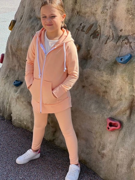 Dívčí mikina s kapucí na zip Cocco/ Orange - Dolce Sonno