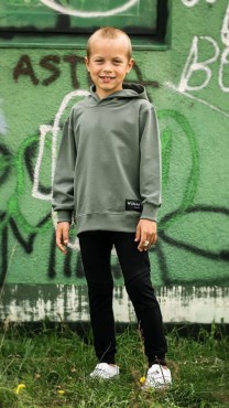 Chlapecká mikina s kapucí Chilly/ Khaki - Wualaa by dolce sonno