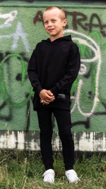 Chlapecká mikina s kapucí Chilly/ Black - Wualaa by dolce sonno