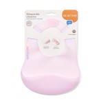 Ultratenký silikonový bryndák s kapsou  světle růžový BabyOno  1598/02