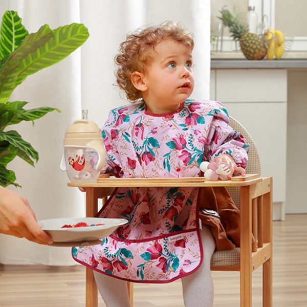 Omyvatelný bryndák s dlouhým rukávem Floral pro děti ve věku 2–4 roky BabyOno  1477/01