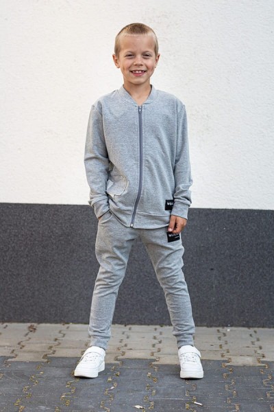 Chlapecká mikina typu bomber Enjoy/ Grey - Dolce Sonno