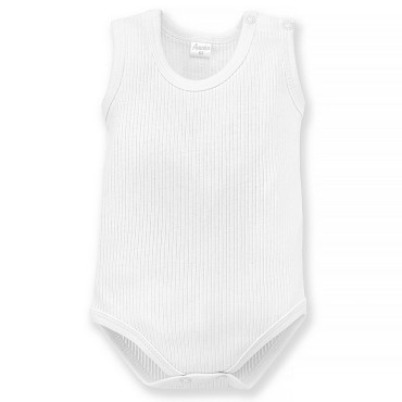 Bílé žebrované body na ramínka pro miminka - Lovely Day | Pinokio