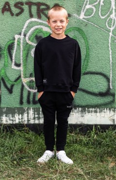 Dětská mikina pro chlapce přes hlavu Wally/ Black - Wualaa by dolce sonno