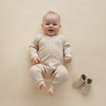 Kojenecký overal bez nožiček se zipem, bavlněný, béžový - Lovely Day | Pinokio