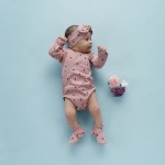 Růžové body s dlouhým rukávem s puntíky - Tres Bien | Pinokio