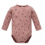 Růžové body s dlouhým rukávem s puntíky - Tres Bien | Pinokio
