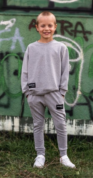 Dětská mikina pro chlapce přes hlavu Wally/ Grey - Dolce Sonno
