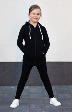 Dětské žebrované legíny Poppy/ Black - Wualaa by dolce sonno