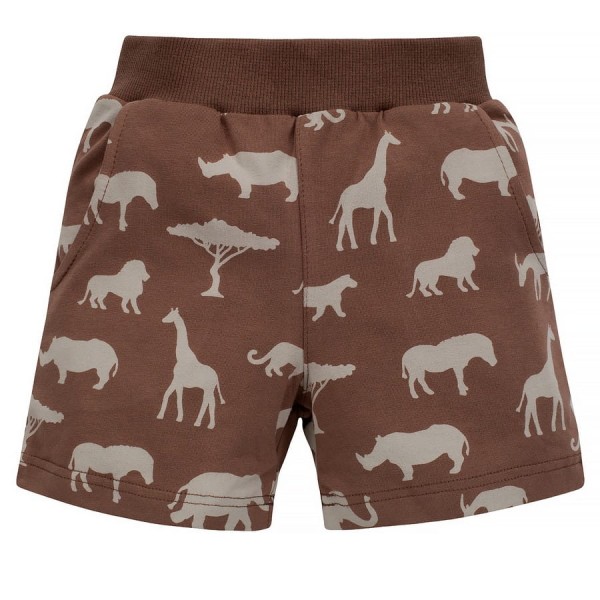Krátké šortky pro chlapce hnědé zoo - Safari Pinokio
