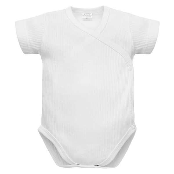 Bílé zavinovací body pro kojence z žebrované pleteniny - Lovely Day | Pinokio