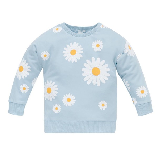 Modrá mikina s potiskem sedmikrásky – Daisy | Pinokio