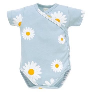 Body krátké rukávy, modré s sedmikráskami - Daisy Pinokio