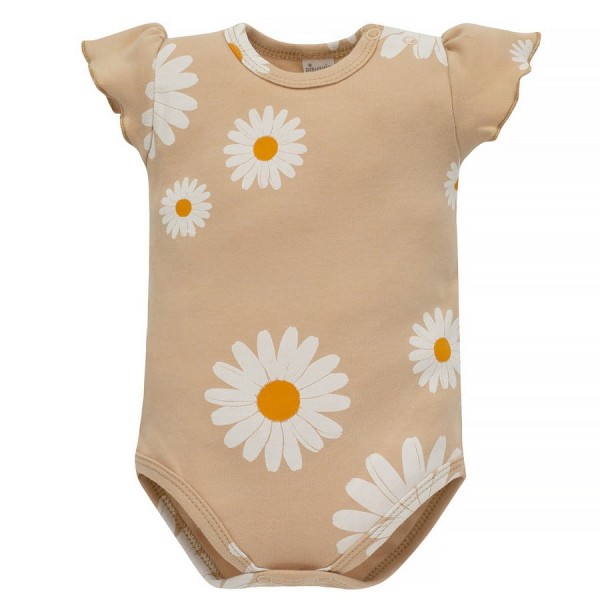 Bežové body s krátkým rukávem a sedmikráskami – Daisy | Pinokio