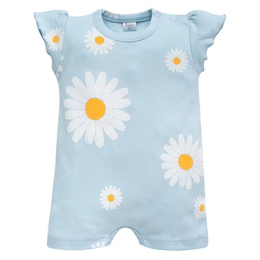 Letní overálek modrý se sedmikráskami – Daisy | Pinokio