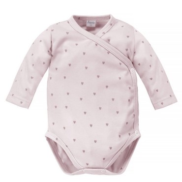 Růžové body s dlouhým rukávem a srdíčky - Hello | Pinokio