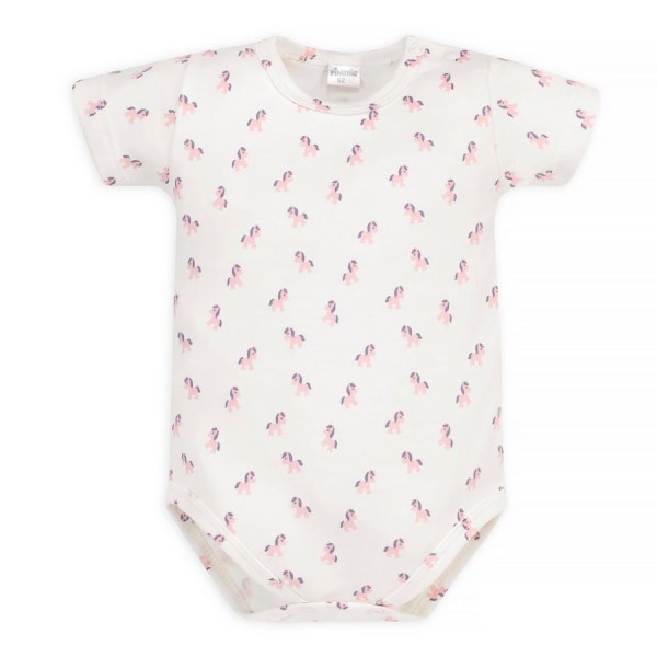 Body s krátkým rukávem ecru koníčky - Lovely Day | Pinokio