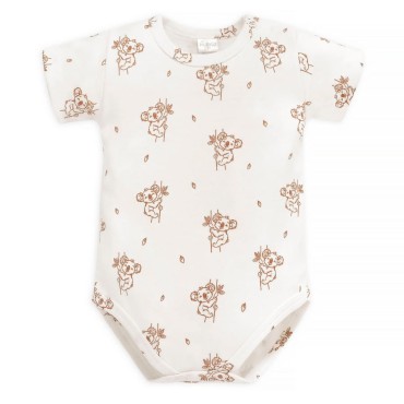 Body s krátkým rukávem ecru koala - Lovely Day | Pinokio