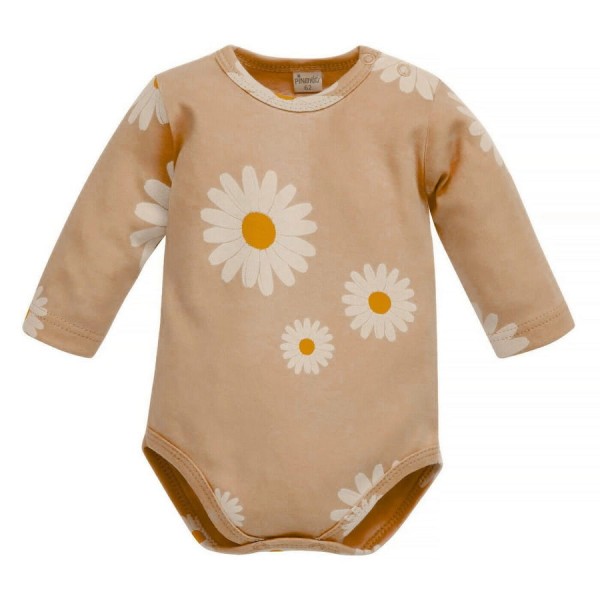 Bežové body s dlouhým rukávem a sedmikráskami – Daisy | Pinokio