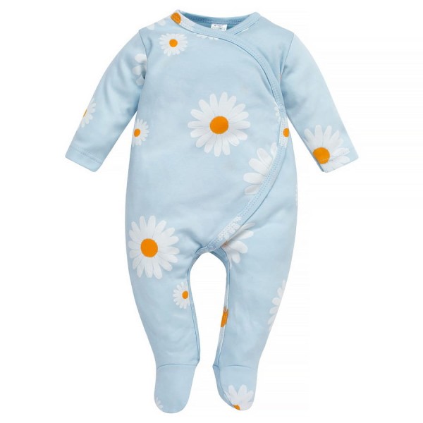 Dětský dupaček na patentky, modrý s sedmikráskami – Daisy | Pinokio