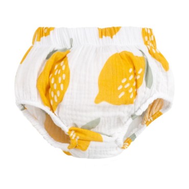 Muslinové bloomerky ecru s citrónovým potiskem - Muslin Lemons | Pinokio