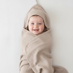 Mušelínová dětská osuška Ručník s kapucí Beige - Dolce Sonno