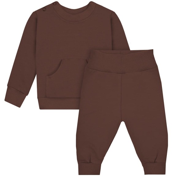 Kojenecká tepláková souprava Basic/ Chocolate - Dolce Sonno
