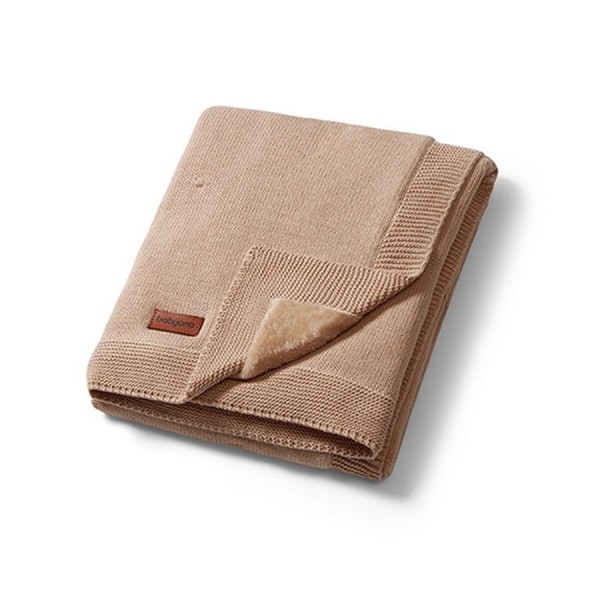 Bavlněná deka s flanelovou podšívkou 75x100 cm Tmavě béžová | Babyono