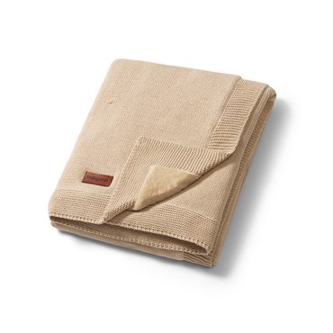 Bavlněná deka s flanelovou podšívkou 75x100 cm Světle béžová | Babyono