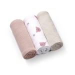 Sada plenek z nařaseného mušelínu, 3 ks, 70 x 70 cm | Babyono 282/03