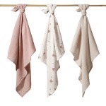 Sada plenek z nařaseného mušelínu, 3 ks, 70 x 70 cm | Babyono 282/03