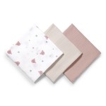 Sada plenek z nařaseného mušelínu, 3 ks, 70 x 70 cm | Babyono 282/03