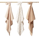 Sada plenek z řaseného mušelínu, 3 ks, 70 x 70 cm | Babyono 282/02