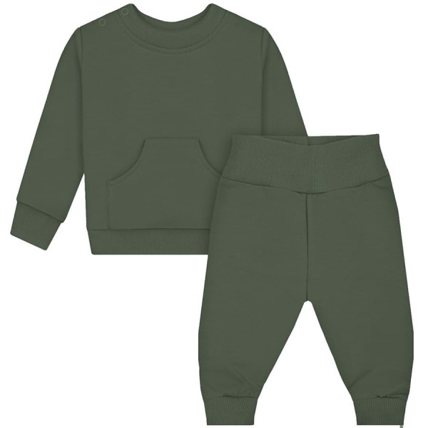 Kojenecká tepláková souprava Basic/ Khaki - Dolce Sonno